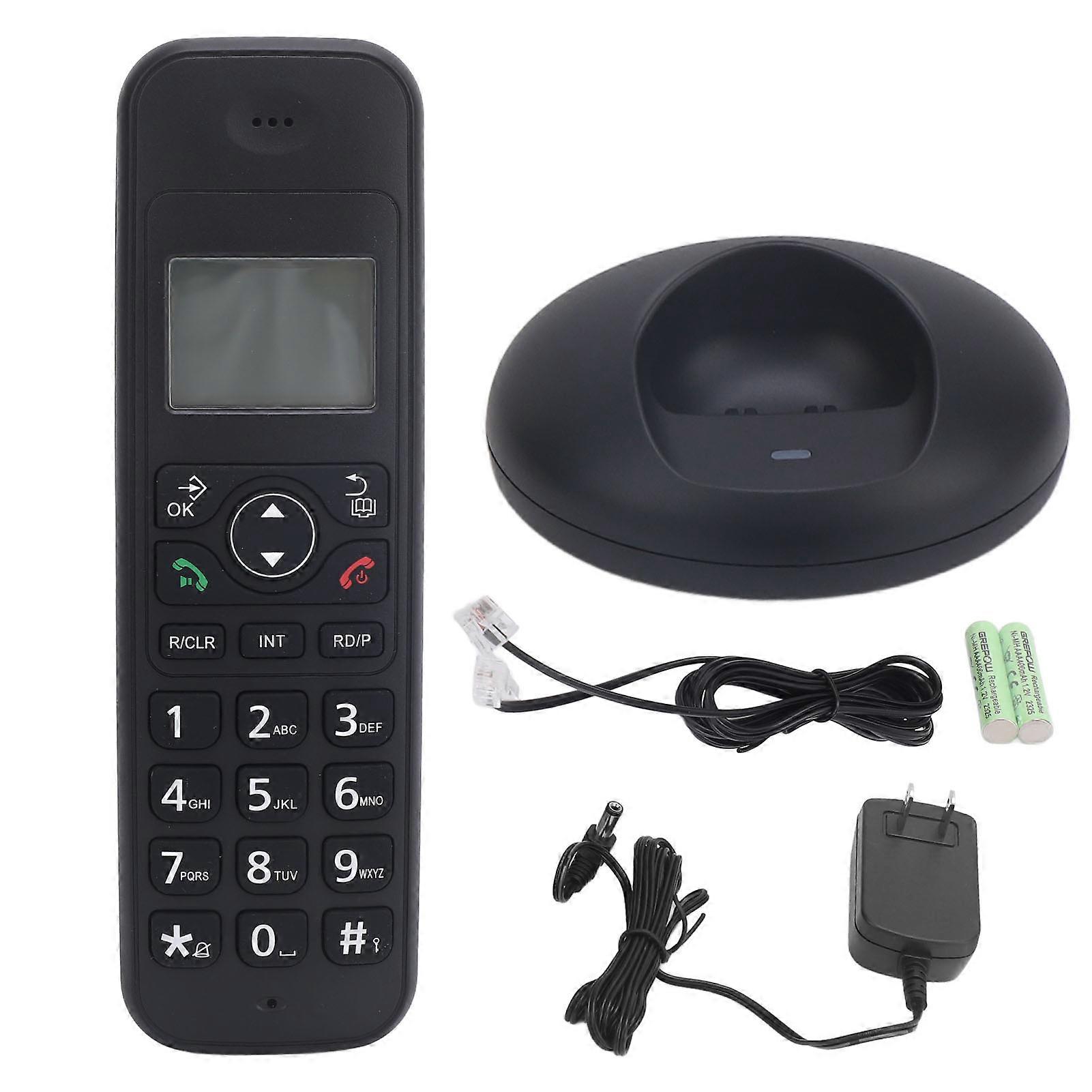 Black Cordless Phone for Seniors - Caller ID, Call Blocking, Backlit Display, US Plug
