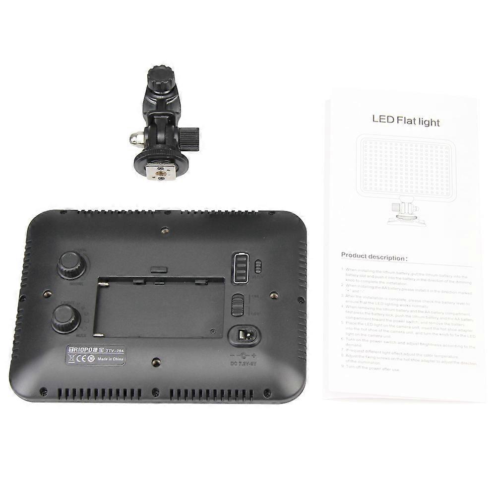 Triopo TTV-204 Ultra-Thin Dimmable 204-LED Video Light Panel for Camera & Studio