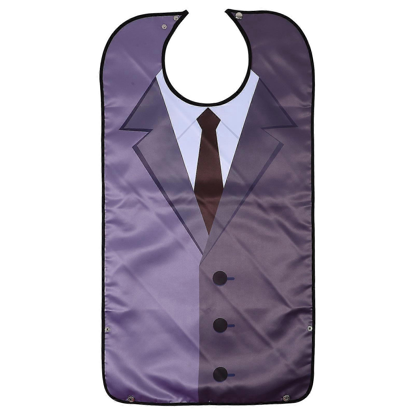 Washable Suit Pattern Adult Bib for Men & Seniors – Lightweight, Durable Dining Protector with Crumb Compartment for Elderly and Patients