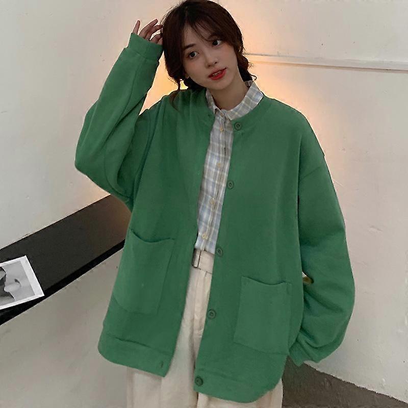 Autumn Solid Button Sweater Coat Women's Korean Edition Simple Cardigan Coat