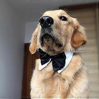 Dog Bow Tie Wedding Dog Collar Pet Collar Adjustable Bow Tie Bow Tie Suitable(1pcs,black)