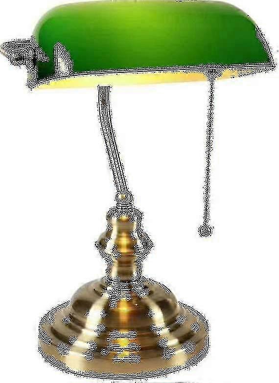 Born Pretty Glass Bankers Desk Lamp With Pull Chain Switch Plug In Fixture (green)