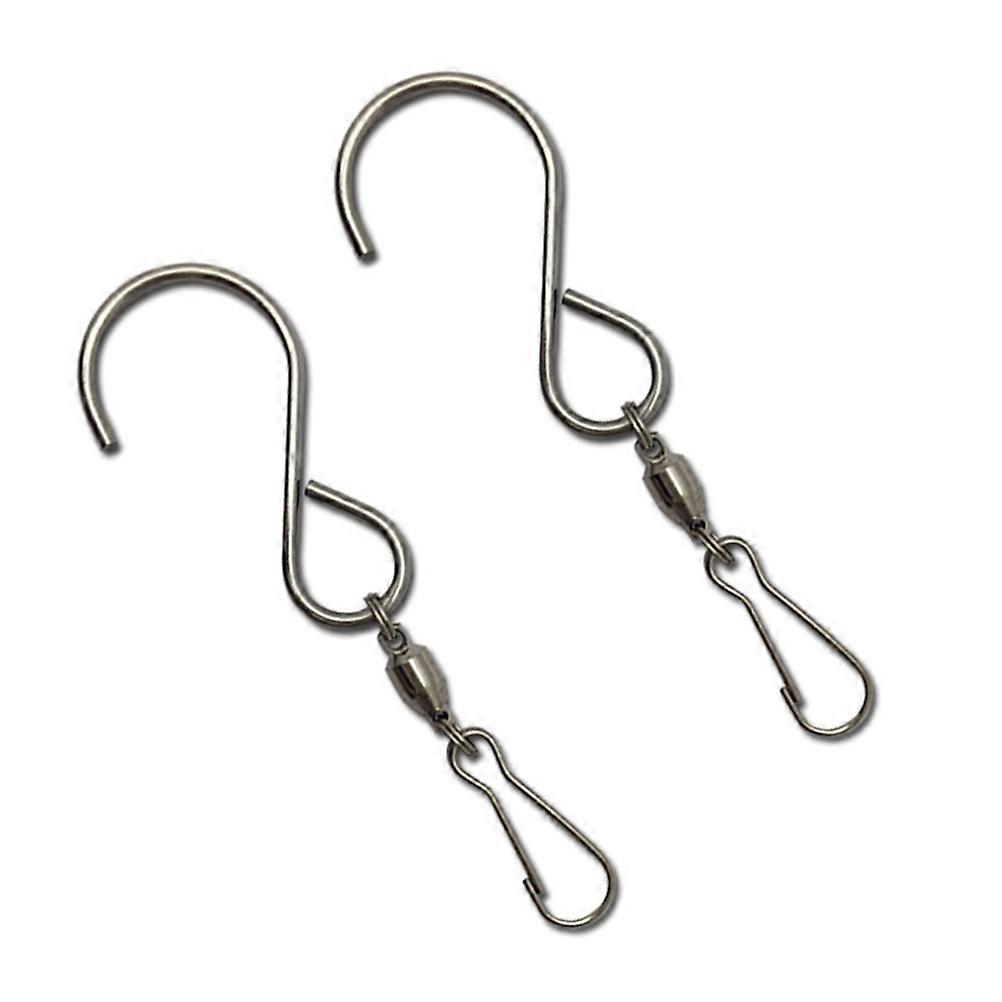 Stainless Steel S Shape Swivel Display Hooks 4 Pack, Rotating Hangers for Wind Spinners, Flags, Flower Pots & More, Versatile for Home & Office
