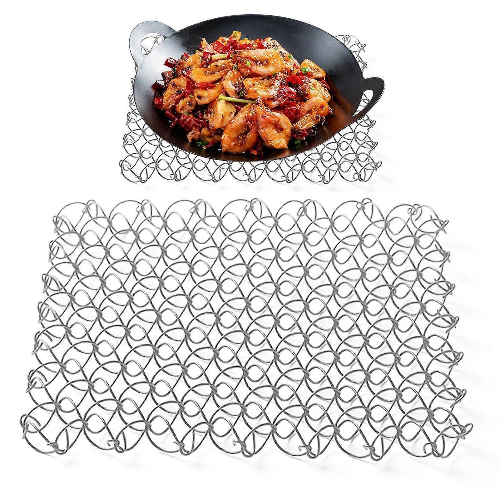 Stainless Steel Pot Holder, Coaster Stand, Pan Protector for Camping, 17.5cm Silver