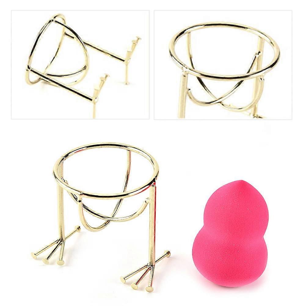 ビューティーエッグラックゴールデンエレガントシックパウダーパフスタンドホルダー6x5x5cm炭素鋼乾燥ツール3個