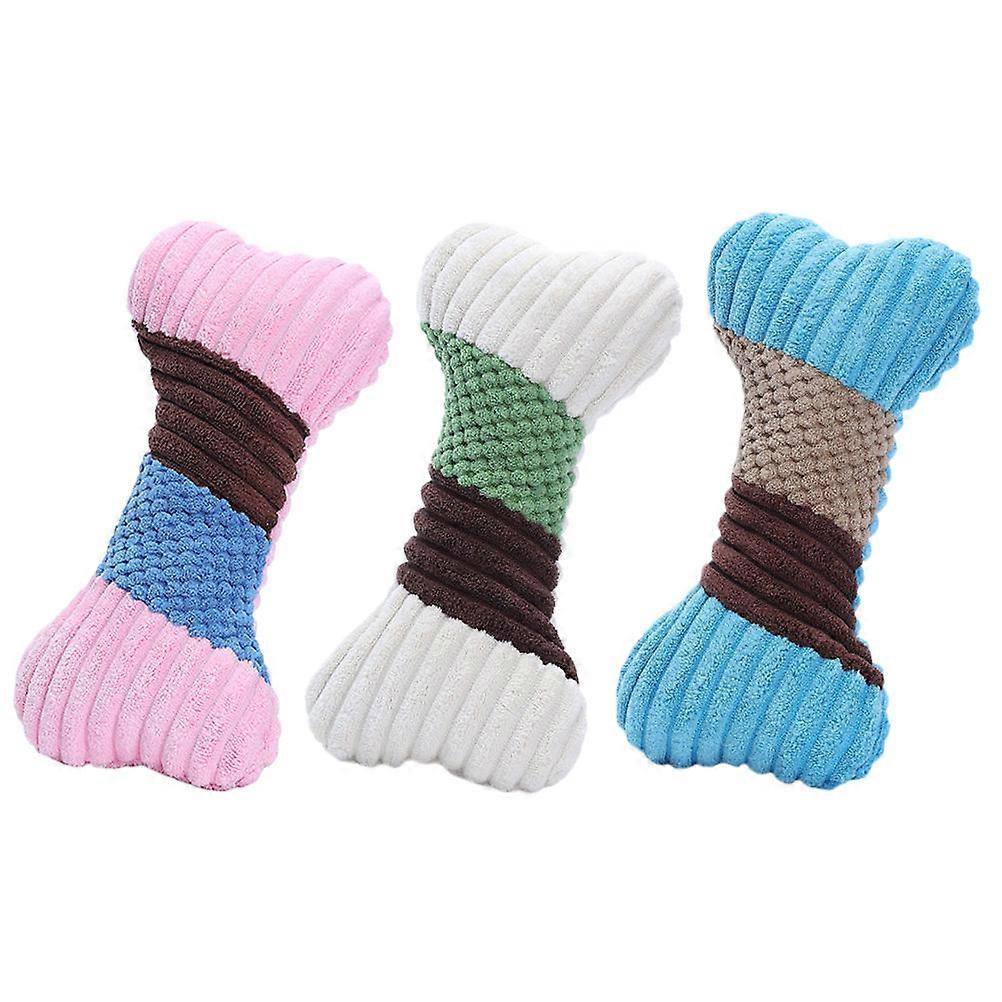 Pet Dog Chew Toy Bones Shaped Dog Toys Care White Color 24.00X11.50X5.50cm 3Set