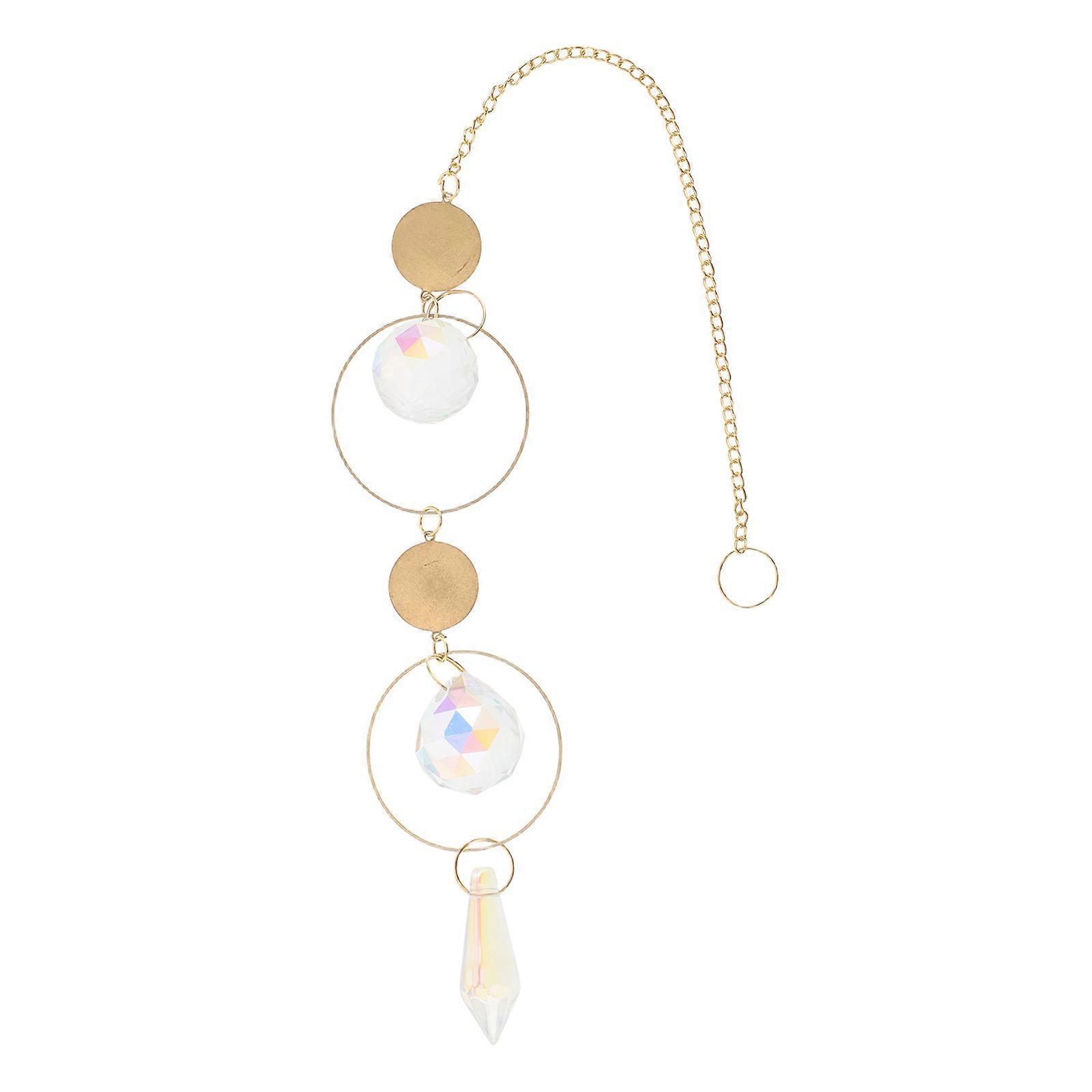 Crystal Suncatcher Pendant Minimalist Design For Indoor Use Colorful Hanging Decor 1Set