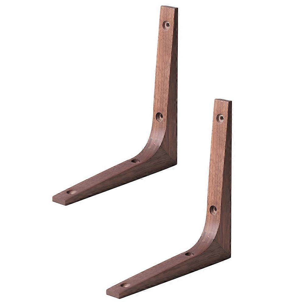 Wall Mounted Shelf Hardware Shelf Brackets Business Use Wood Material L-shaped 2Pcs