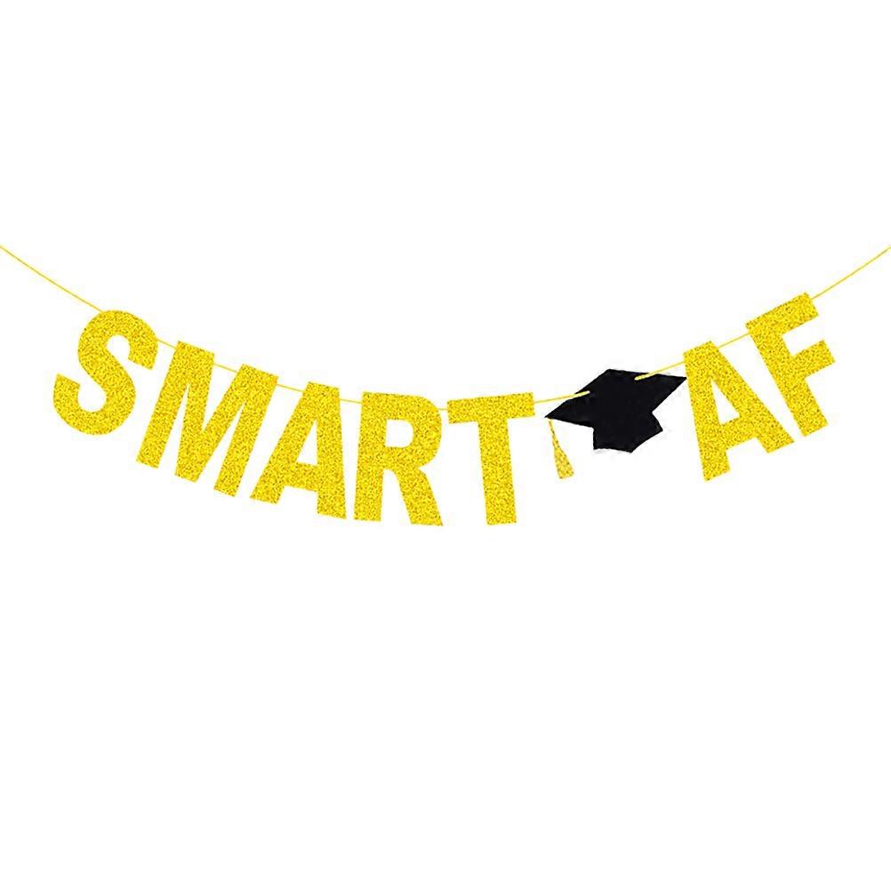 Creative Graduation Party Paper Banner Golden 300CM Long Triangle Shape Photo Props for Graduation Decorations 2Pcs