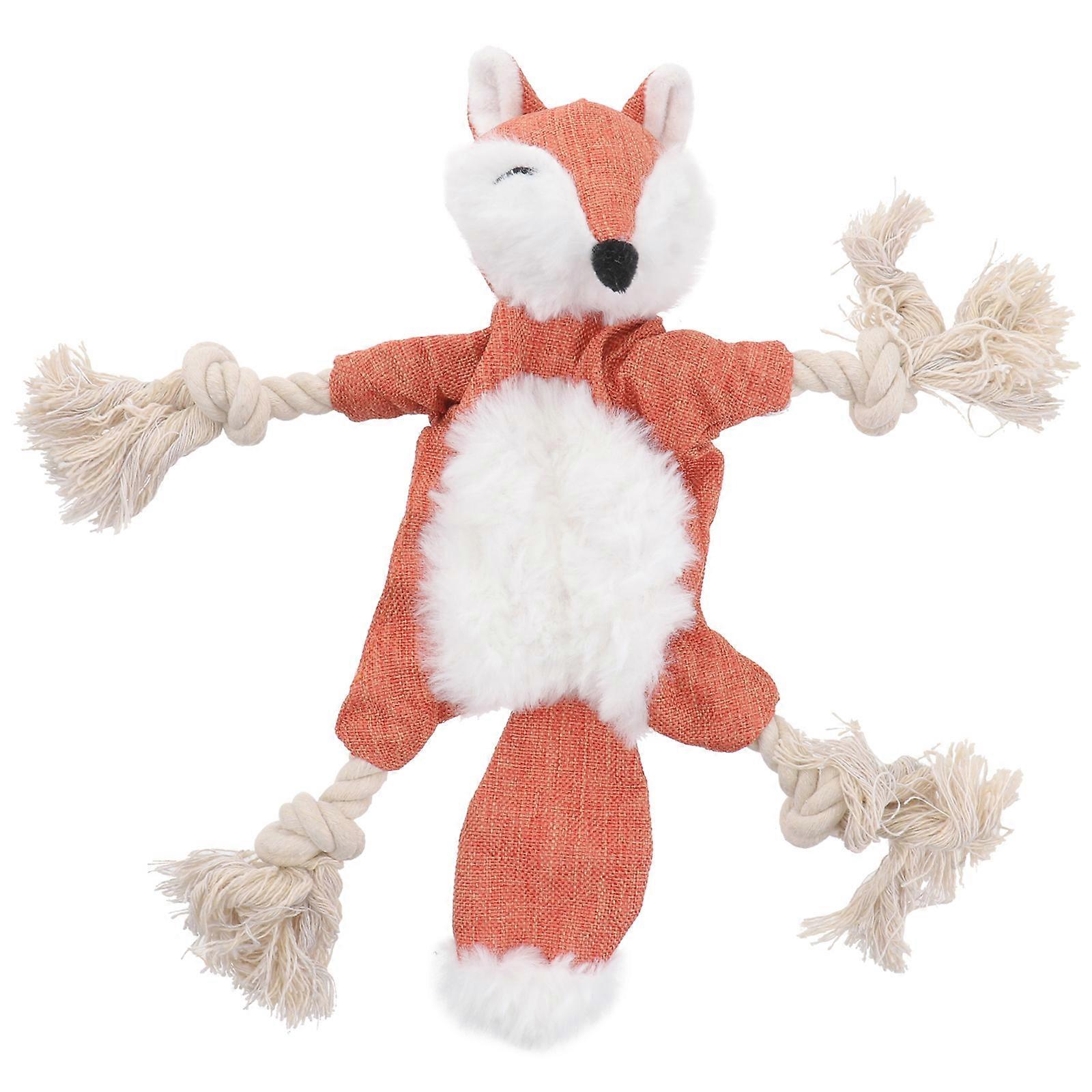 Creative Plush Dog Chew with Sound – Fun Fox Design for Puppies and Cats to Alleviate Boredom and Destructive Chewing During Teething Playtime
