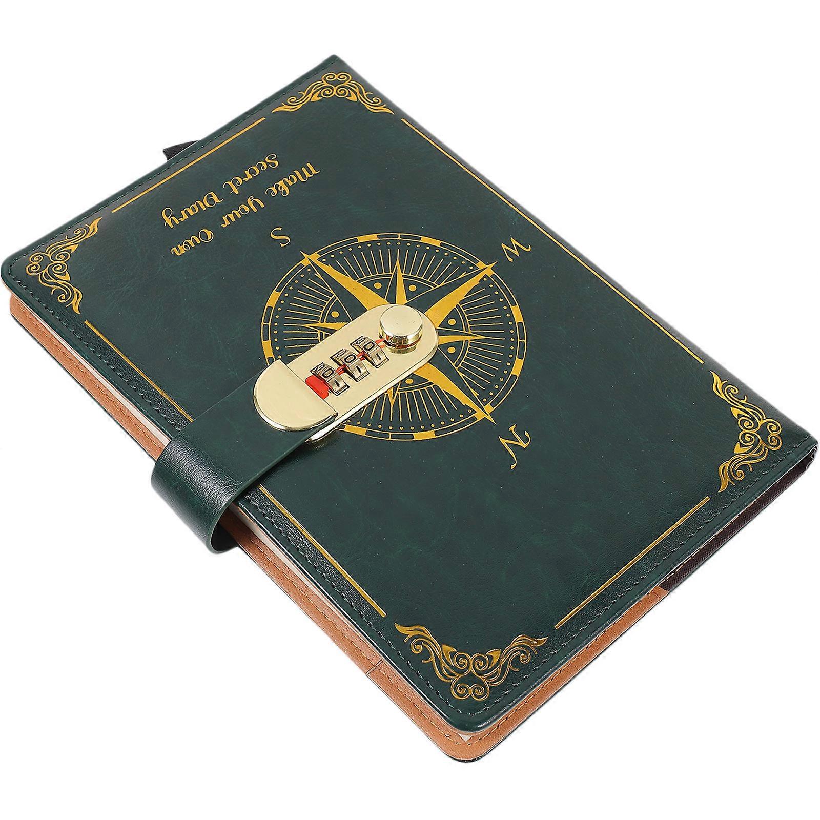 Locked Notebook Executive Notebooks Rectangular Shape Imitation Leather For Daily Use 1Set