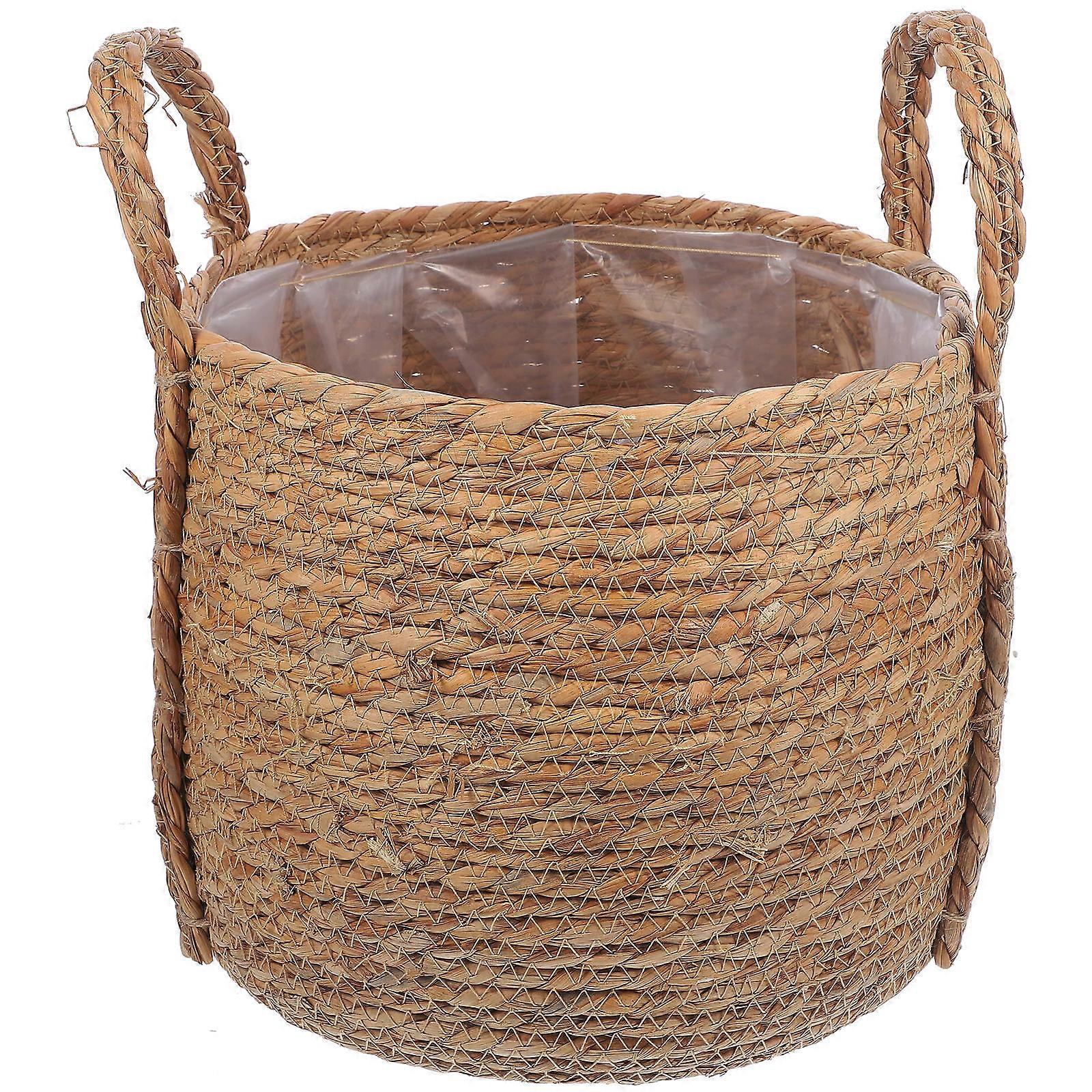 Woven Flower Pot Indoor Plant Holder Rustic Style Grass 25.00X25.00X22.00CM Decoration 1Set