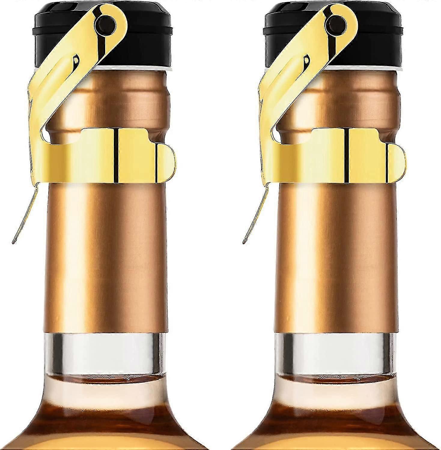 Champagnepropp, 2 stk rustfritt stål champagneflaskepluggforsegler for cava prosecco musserende vinpropp TY