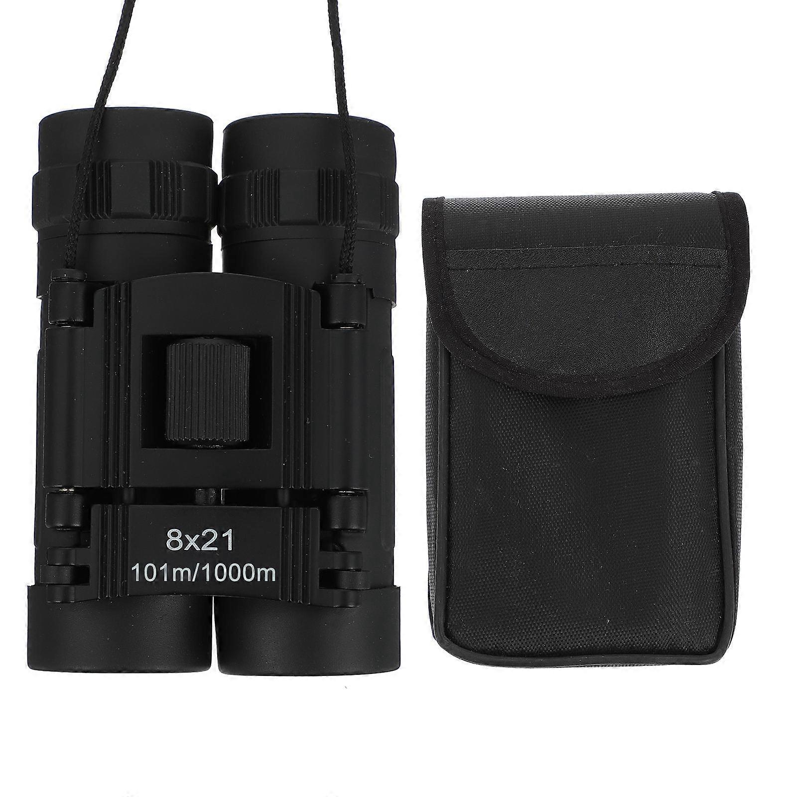 Compact Binocular for Viewing with Fully Coated Lens Barrel Lightweight and Foldable Black 8x21