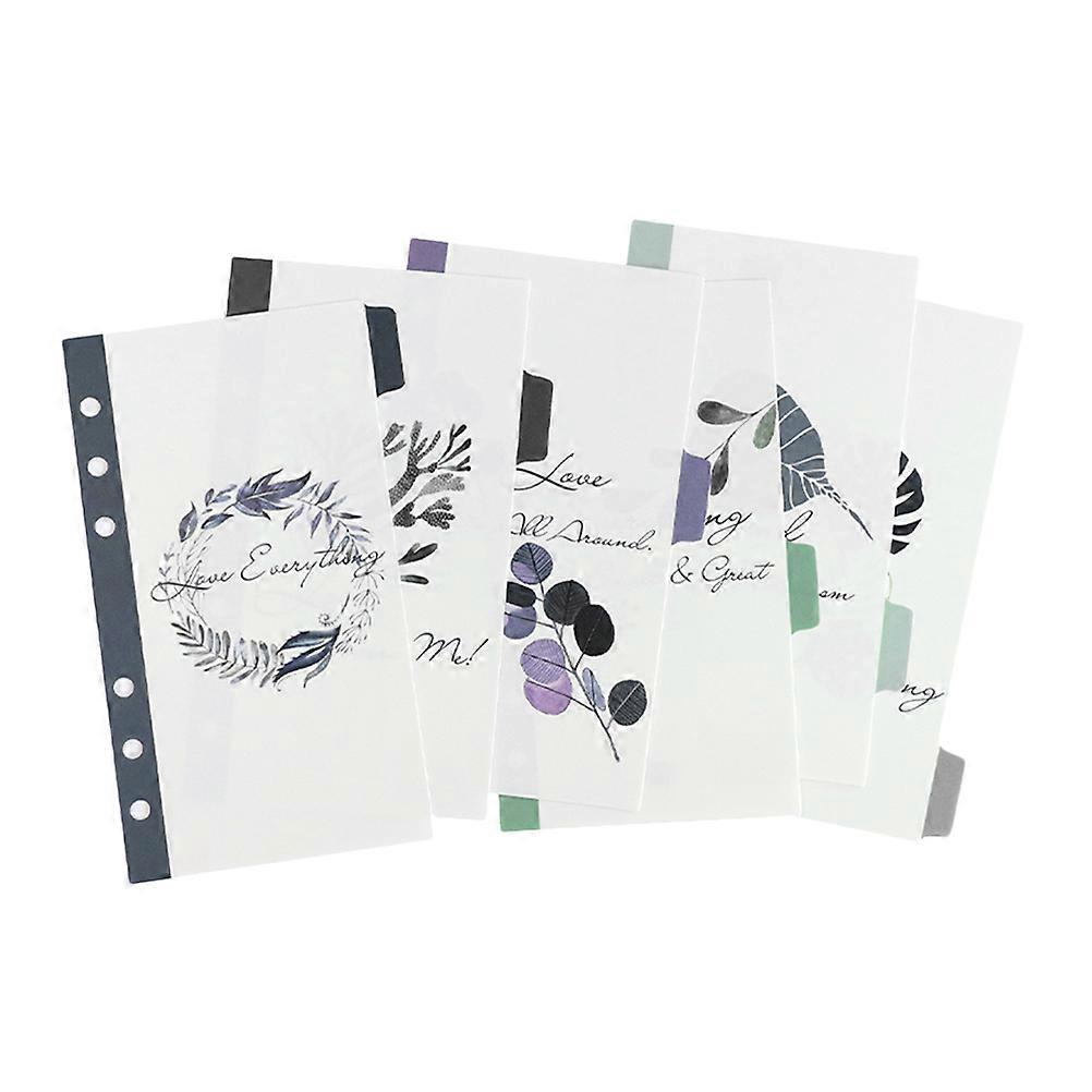 Index Dividers Binder Dividers Books Work A6 Assorted Color Easy Management 6Pcs