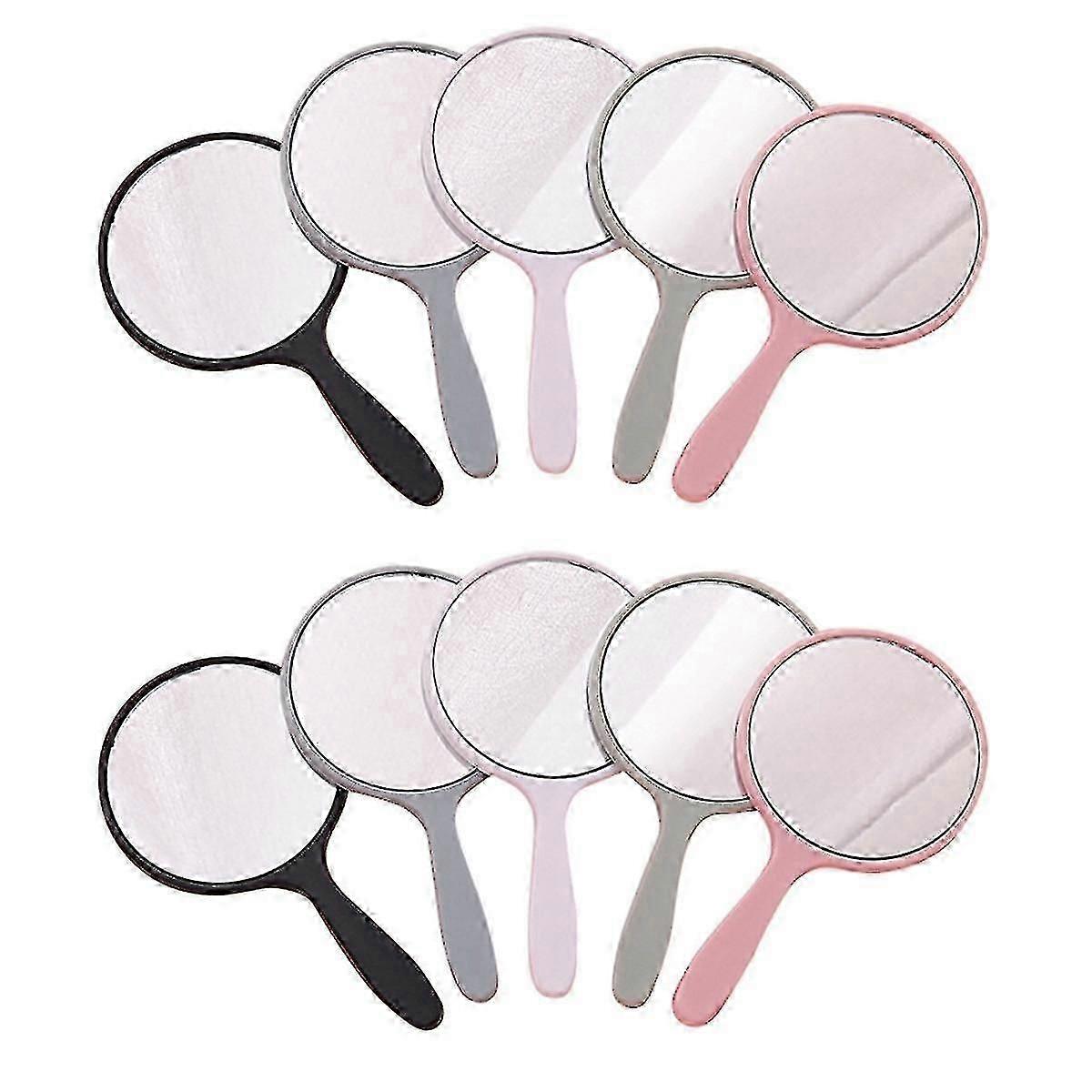 10 Pieces Handheld Mirror Small Mirror Small Portable Round Mirror Travel Makeup Mirror For Travel