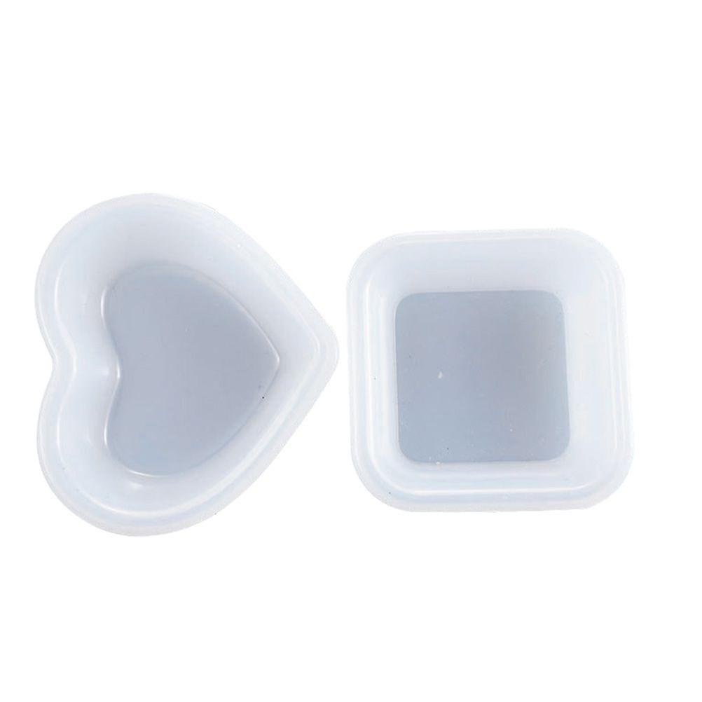 2pcs Heart-shape DIY Plate Mold Square-shape Silicone Tray DIY Making Mold