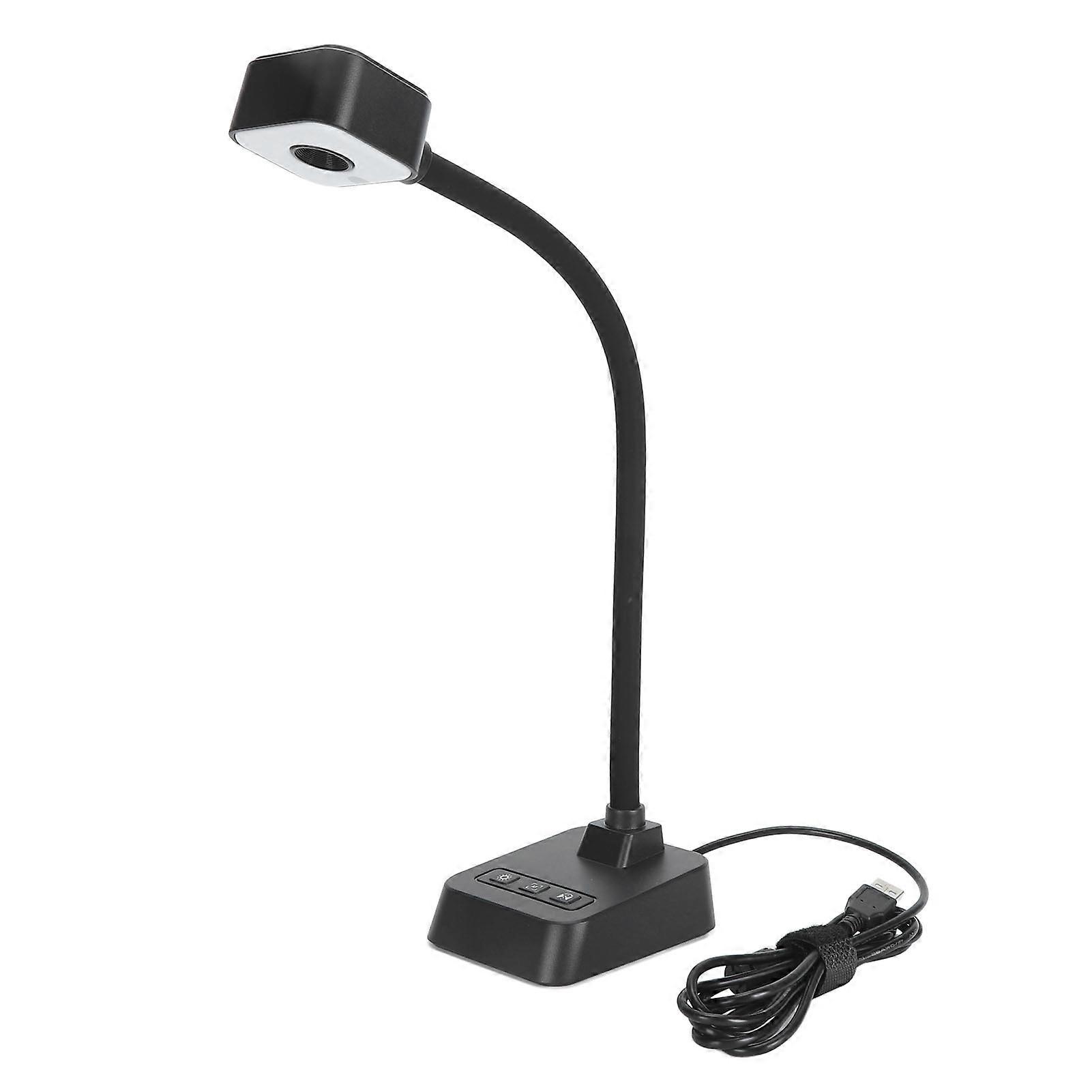 4K USB Document Camera, 360 Degree Rotating Lens, Auto Focus, 3-Level LED Light, AI Noise Reduction, Foldable Microphone for Windows