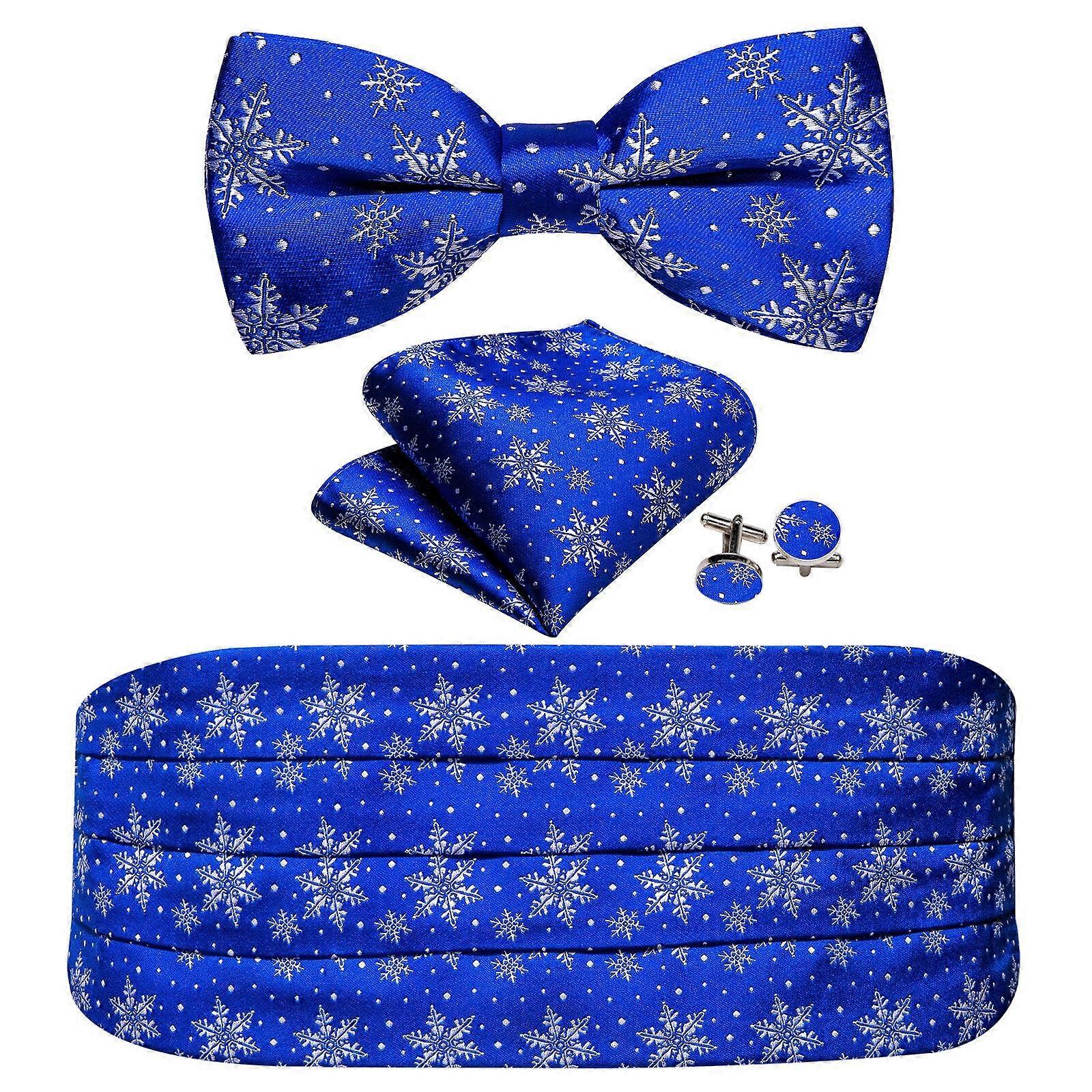 Barry.Wang Heren Cummerbund riem en vlinderdas Set Zijde Pre Bow tie Hanky Manchetknoop Set