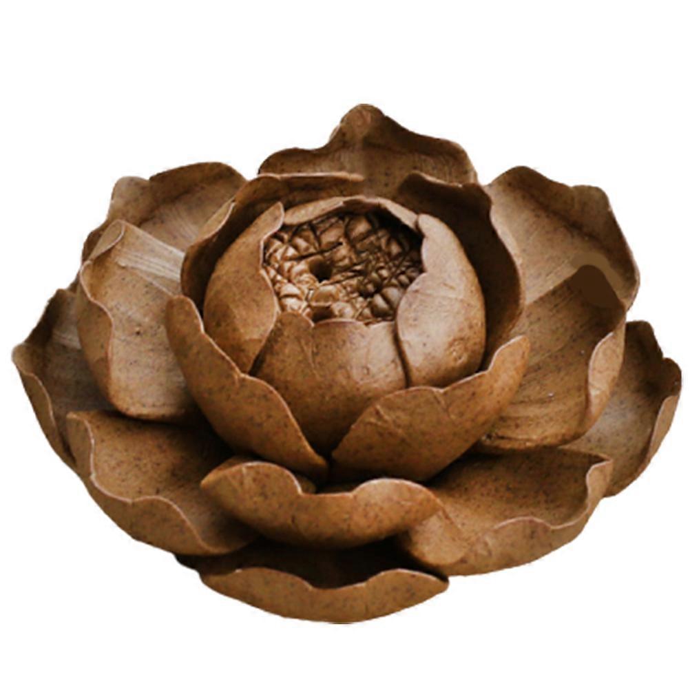 Brown Ceramic Lotus Incense Burner Study 1Pc