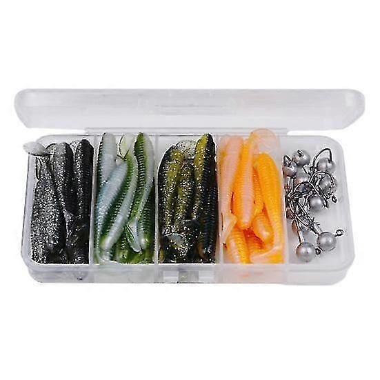 Fishing Lure Soft Bait with Sharp Hook Super Soft Flexible Bite-Resistant Vibrant Color Simulation Fake Lure Bait Accessories