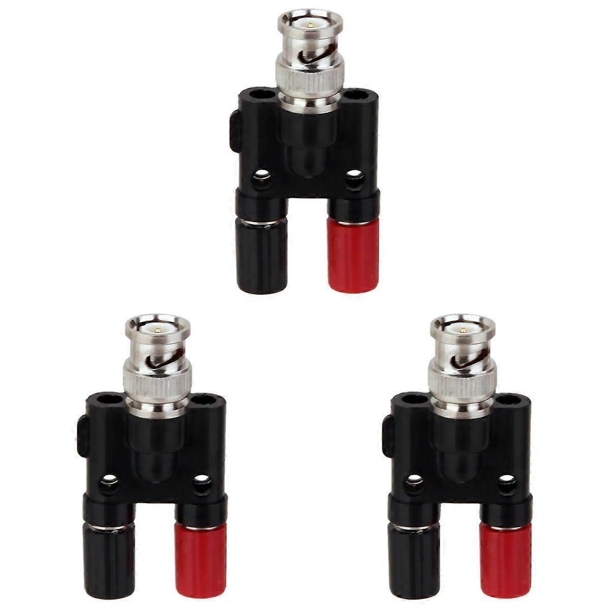 BNC Plug 4mm Banana Plug Splitter Connector BNC Male Plug to 2 x 4mm