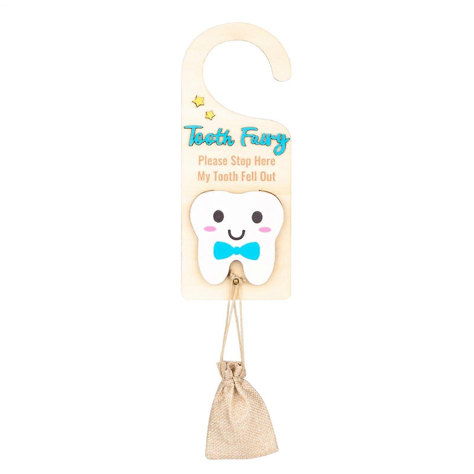 Clothes Hanger, Holder, Pick Up Box with Money Slot, Cute Wooden Souvenir, Encourage Keepsake with Bag for and Blue