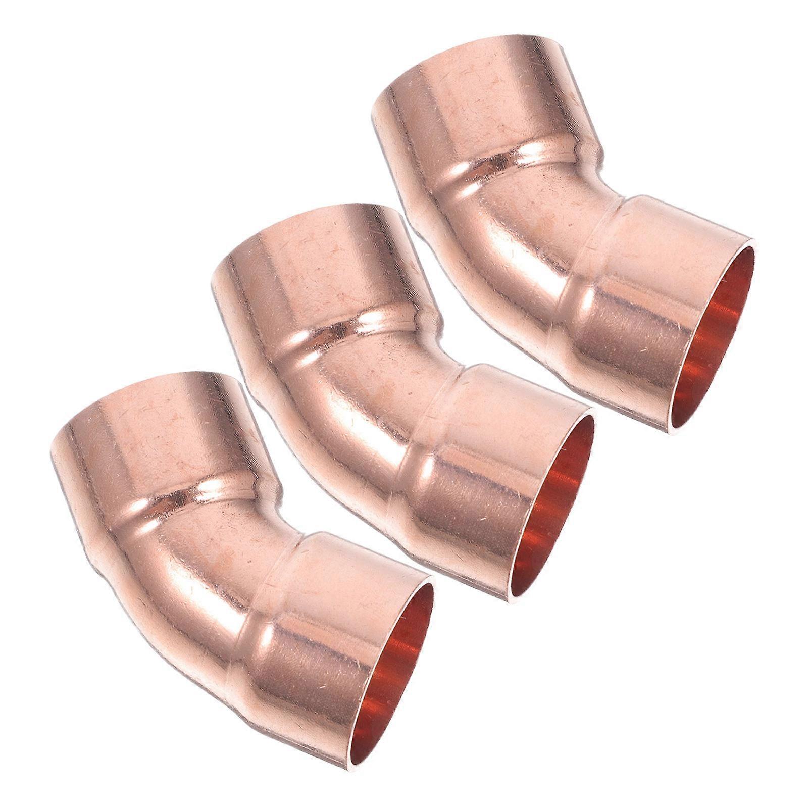 Copper Fitting Metal Air Conditioner Elbow Fittings Wear Resistance Heat Resistance For Household Use 3Pcs