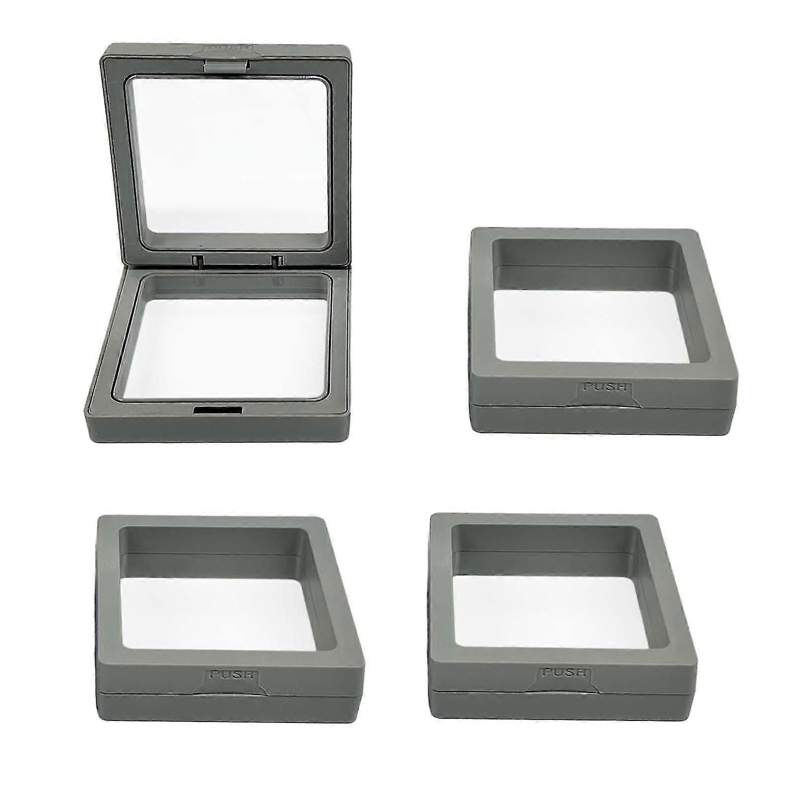 Set of 4 Floating Display Cases, 3D Jewelry Frame Holder for Coins, Perfect for Showcasing Collectibles in an Elegant Style