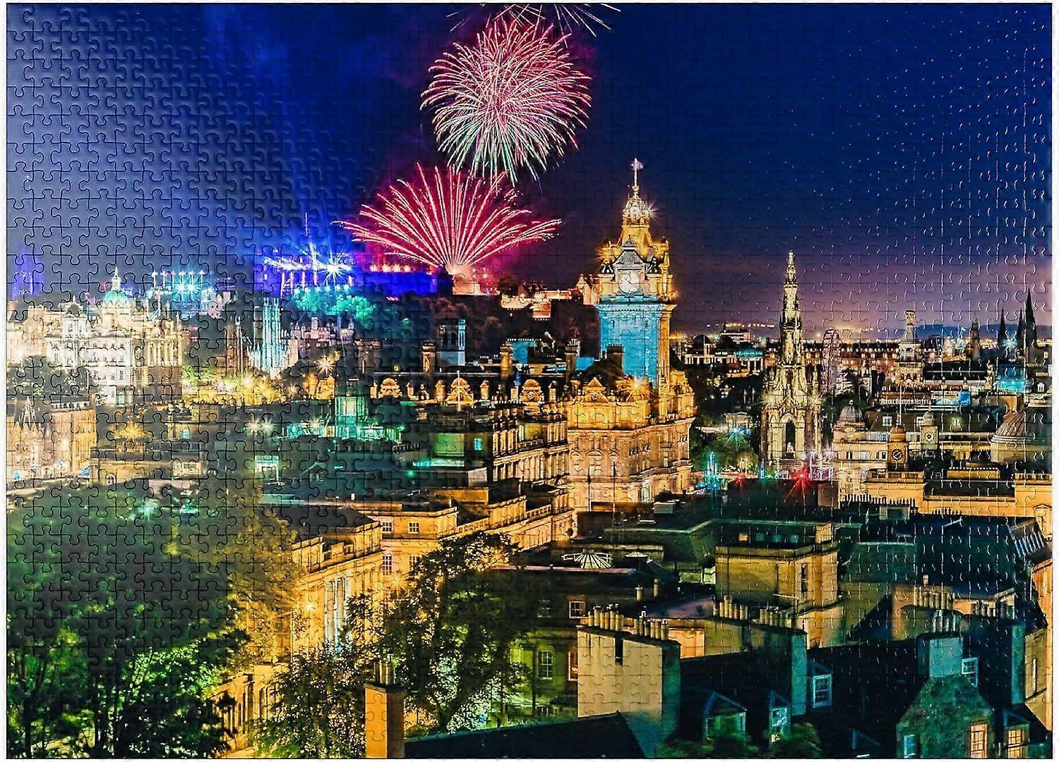 エジンバラスコットランドのエジンバラミリタリータトゥー花火 - 大人のためのプレミアム1000ピースジグソーパズルスタイル517