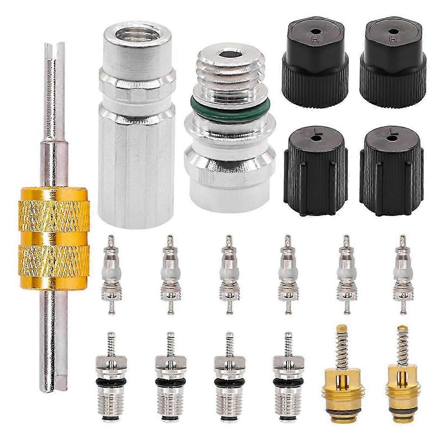 19PCS Air Conditioning Valve Core Car AC R12 R134a Refrigeration Valve Stem Cores Service Charging P