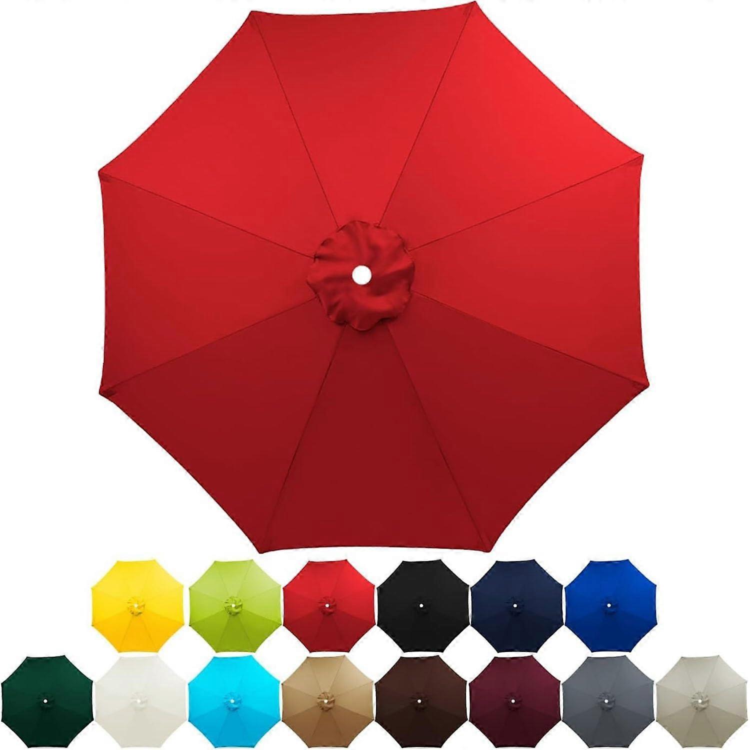 Sonnenschirm Ersatzbezug 2m 2.3m 2.5m 2.7m 3.0m 6/8 Streben Terrassenschirm Stoffbezug Ampelschirm Garten Color14 6.5ft 6ribs