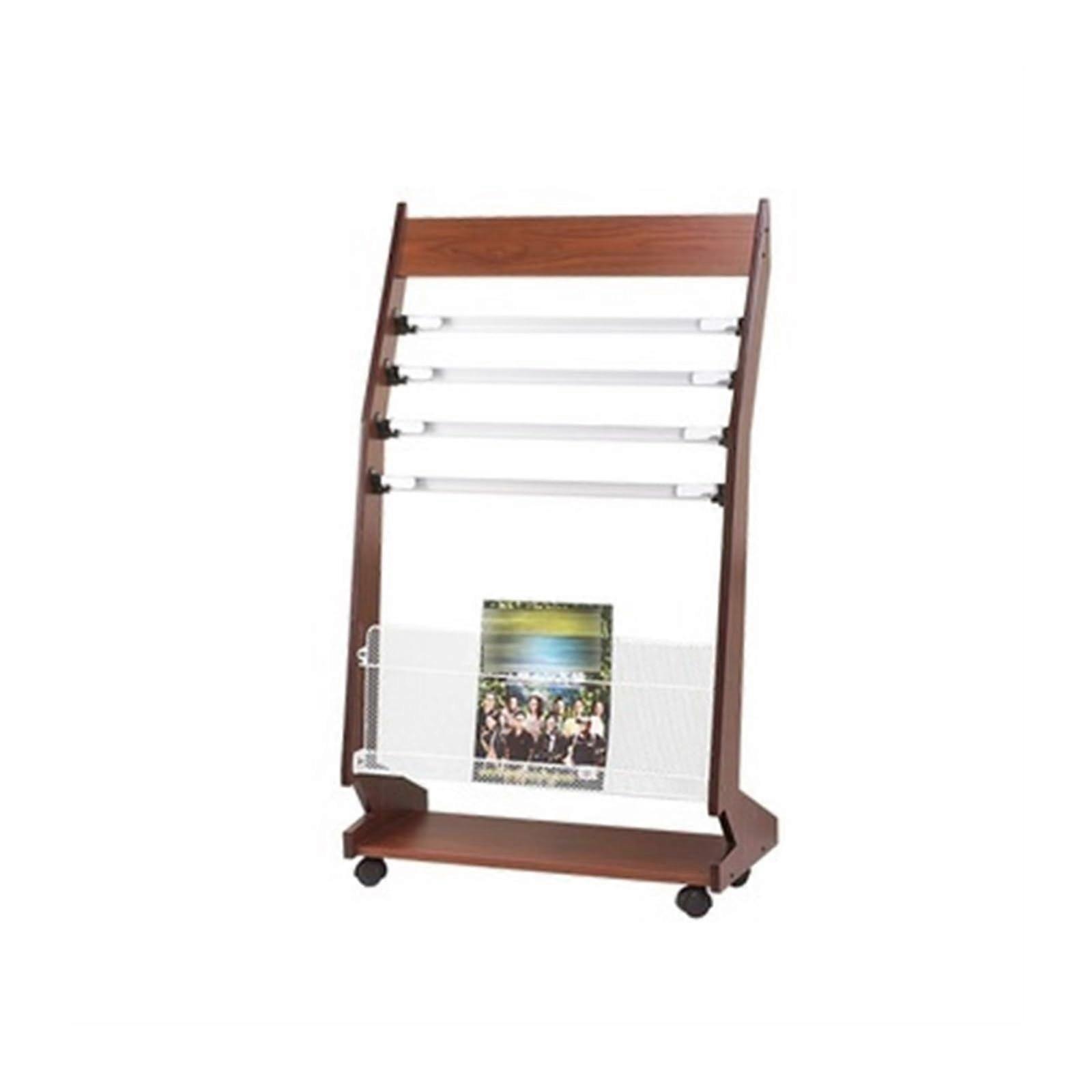 Modern Freestanding Magazine Rack, Adjustable Book and Newspaper Stand, Easy-Move Floor Display for Home or Office