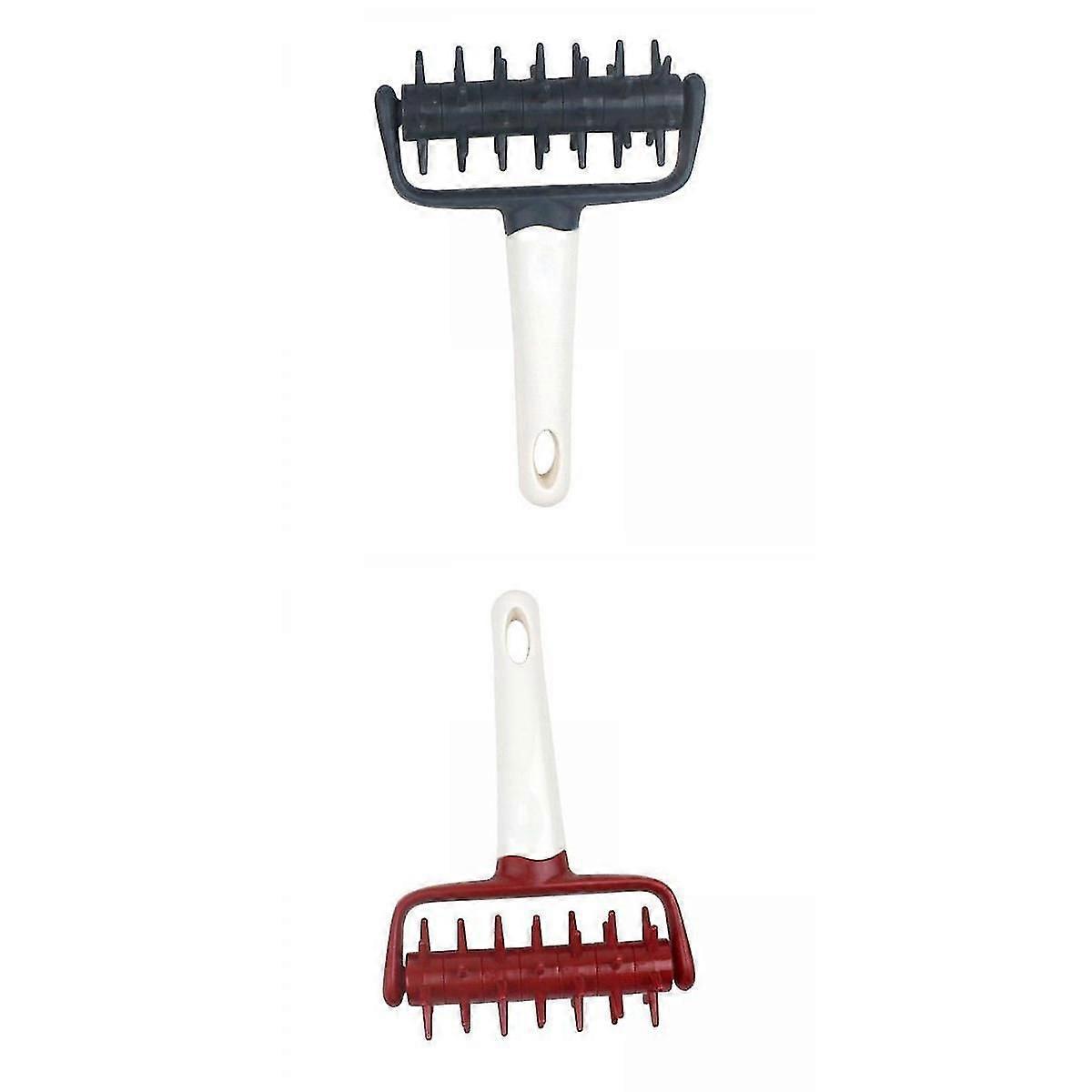 2Pcs Pizza Roller Docker Dough Rolling Pins for Pie Crusts Bread Kitchen