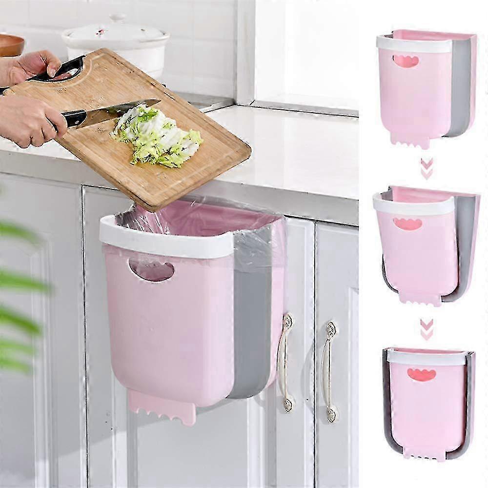 Collapsible Small Garbage Bin for Kitchen Cabinet or Cupboard Door