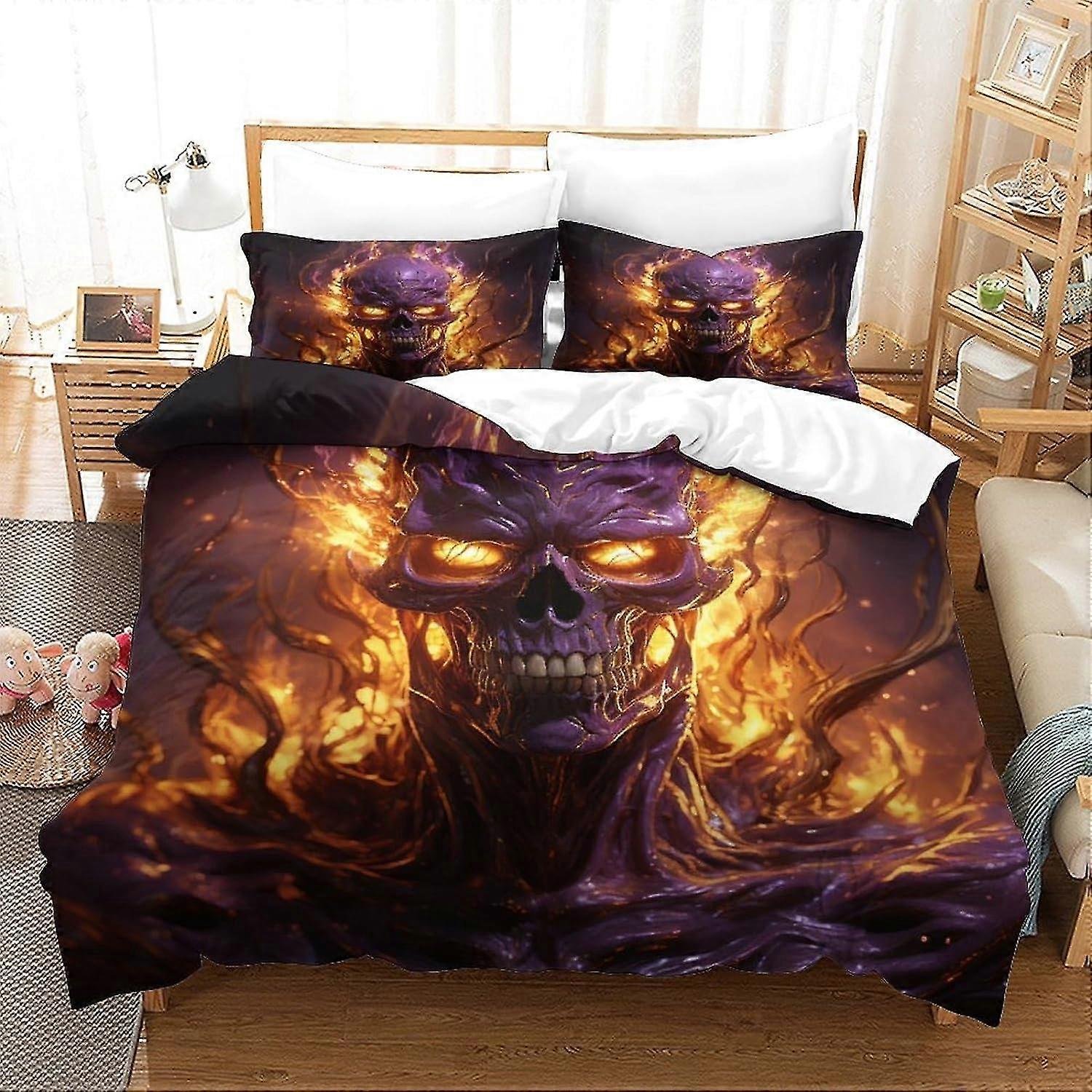 Reversible 3D Printed Bedding Comforter Set with Mysterious Pillowcase, Suitable for Teens and Adults