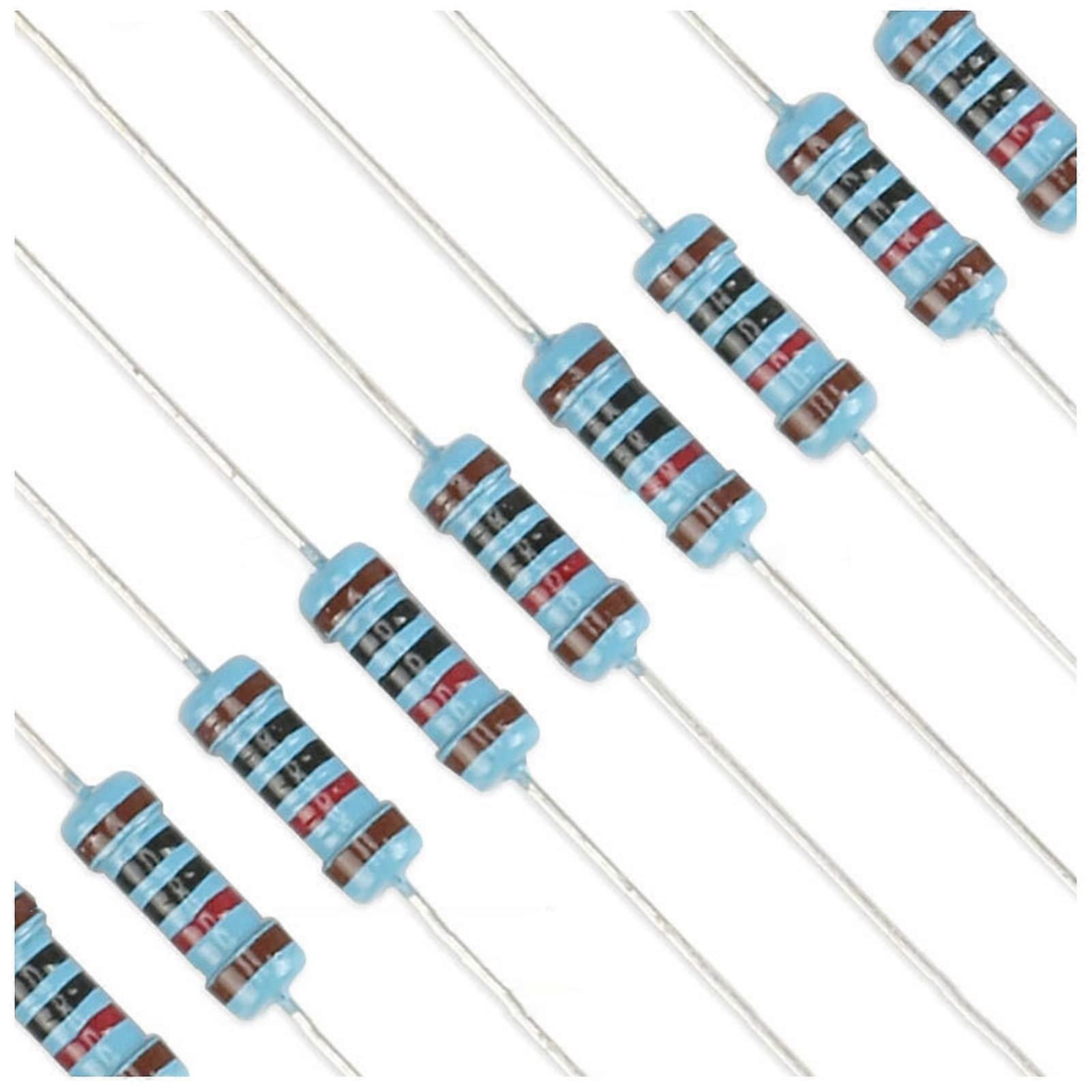 Metallschichtwiderstände 1,8 K 1,8 kOhm 1/2 W 0,5 W 1% 50 Stück für Elektronikreparatur Automobil Audiokomponenten