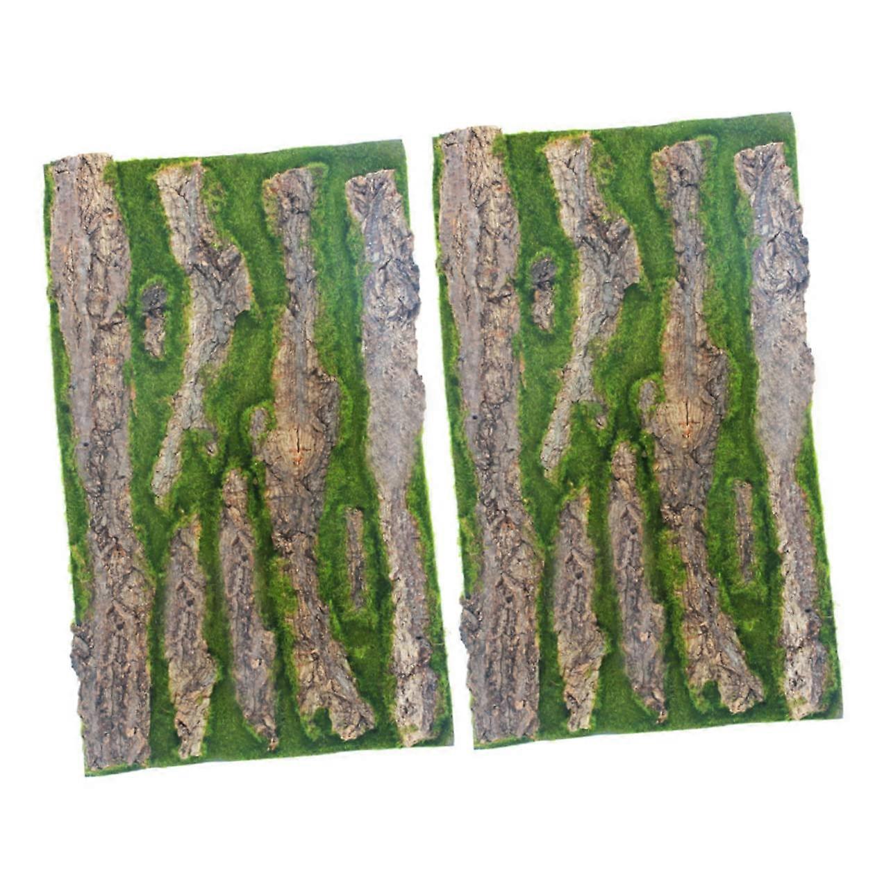 Pack of 2 Bark Background Decoration Aquarium Cave Snake Lizard Tank Decorations Large for Reptile Tanks Fake Tree Bark Silk Cloth
