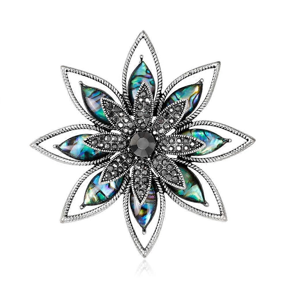Sea Shell Brooch Flower Shape Corsage Jewelry for Women, Acrylic Alloy Pin, Floral Design, Elegant Accessory