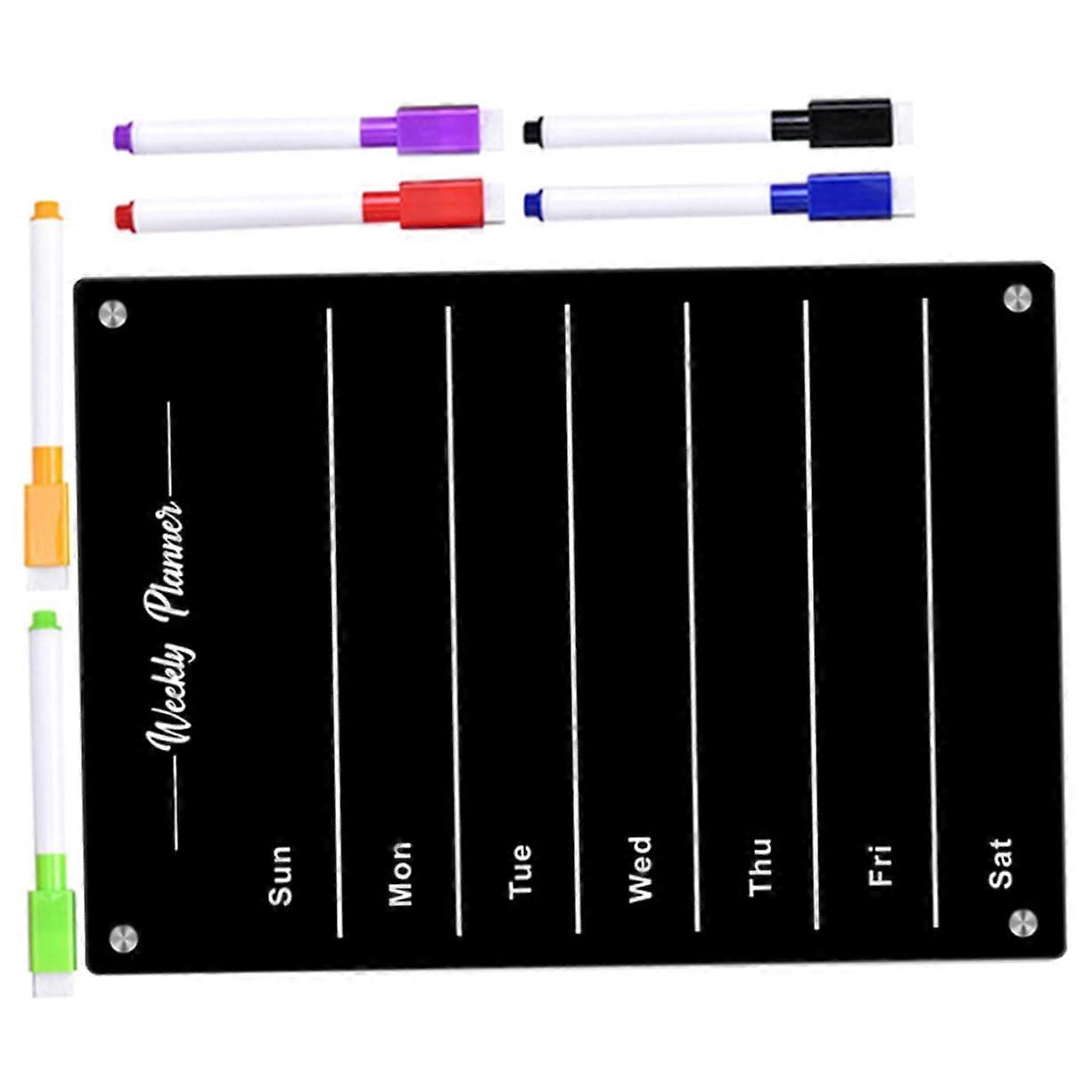 1 Magnetic Weekly Planner Set from Large Wipeable Magnetic Board for Refrigerator Whiteboard Markers for Family Organization and Scheduling