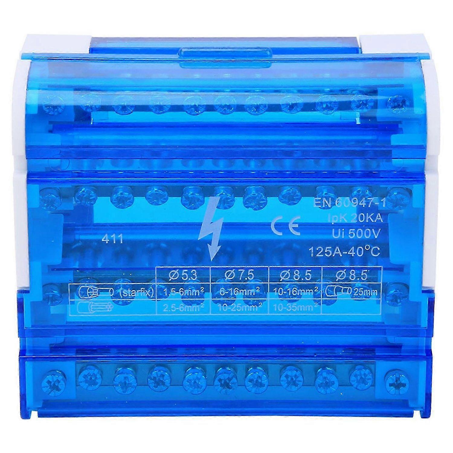 411 Terminal Block Distribution Box Din Rail 4-Level Single Phase for Electrical Engineering