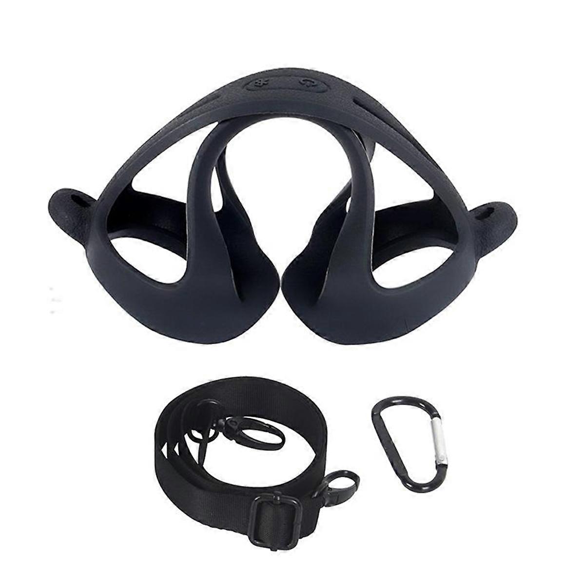 Silicone Bluetooth-Compatible Speaker Case with Carabiner Waterproof Protective Sleeve Adjustable S