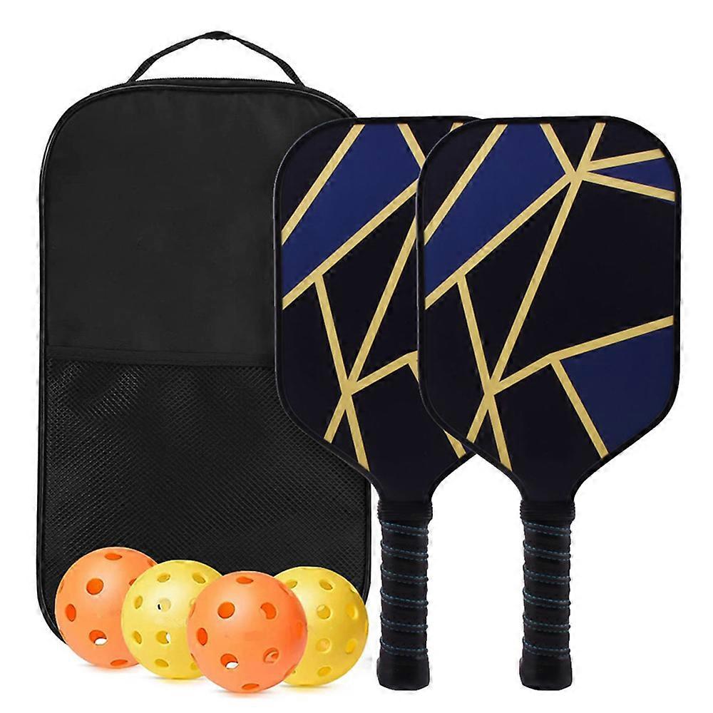 Pickleball Rackets Set Fiberglass Surface Paddles Set with Balls and Carry Bag