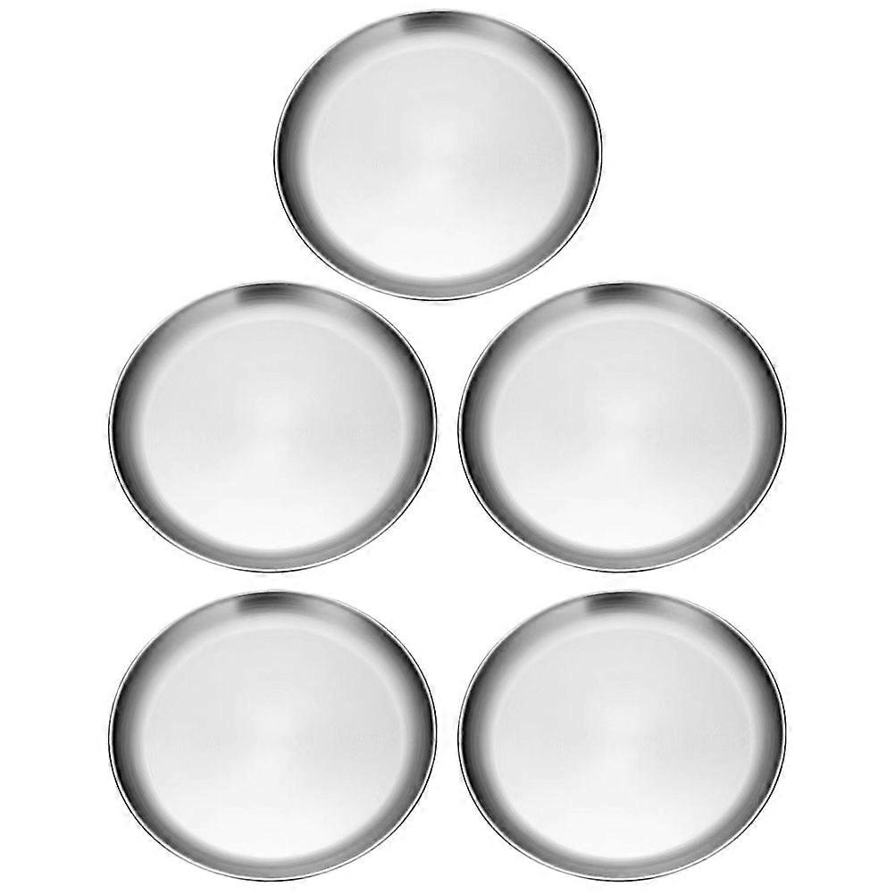 Pizza Plate Stainless Steel Dishwasher Safe Kitchenware 5Pcs