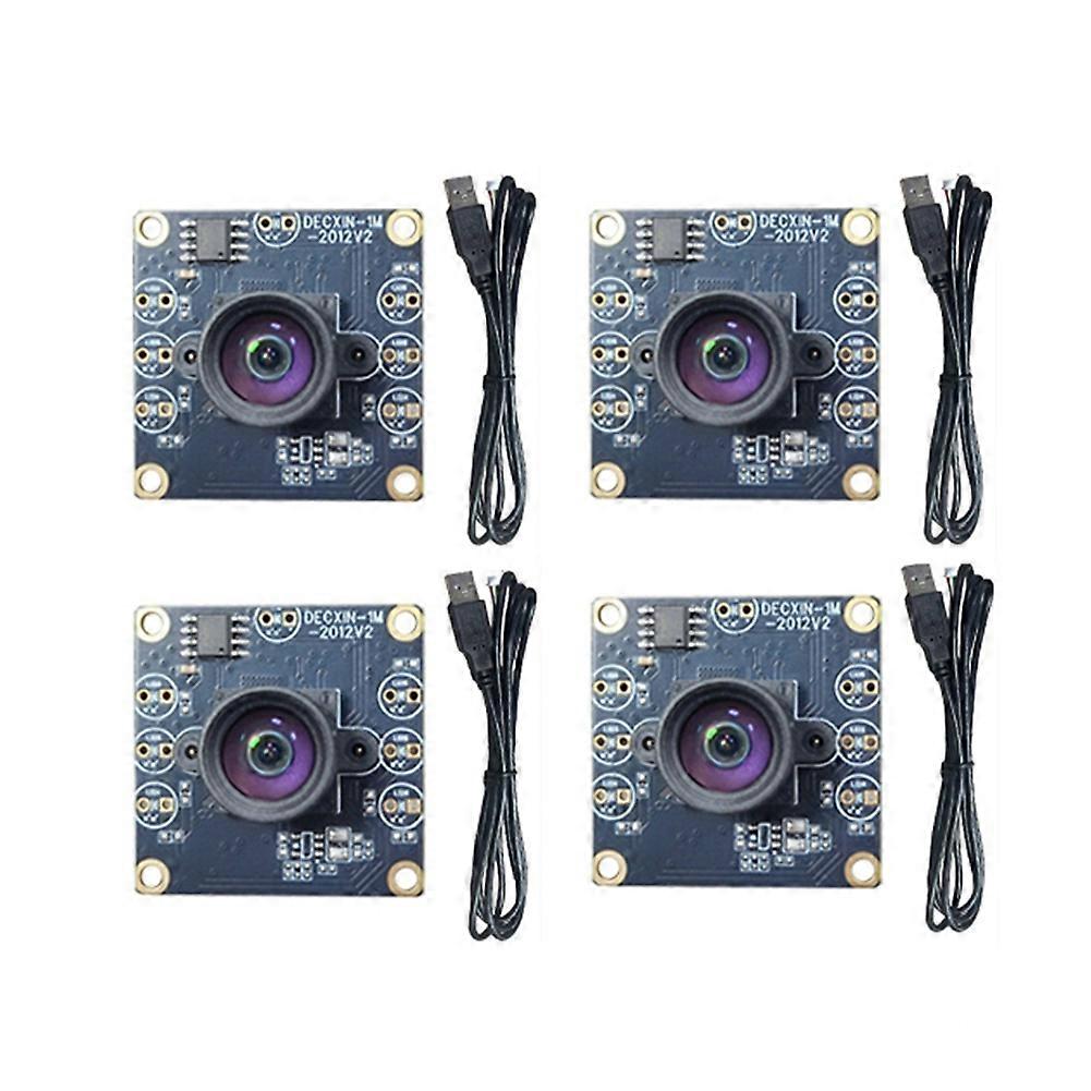 4Pcs USB Camera Module 100 Degree 1MP OV9732 1280x720 USB Free Driver Manual Focus with 1M Cable for WinXP/7/8