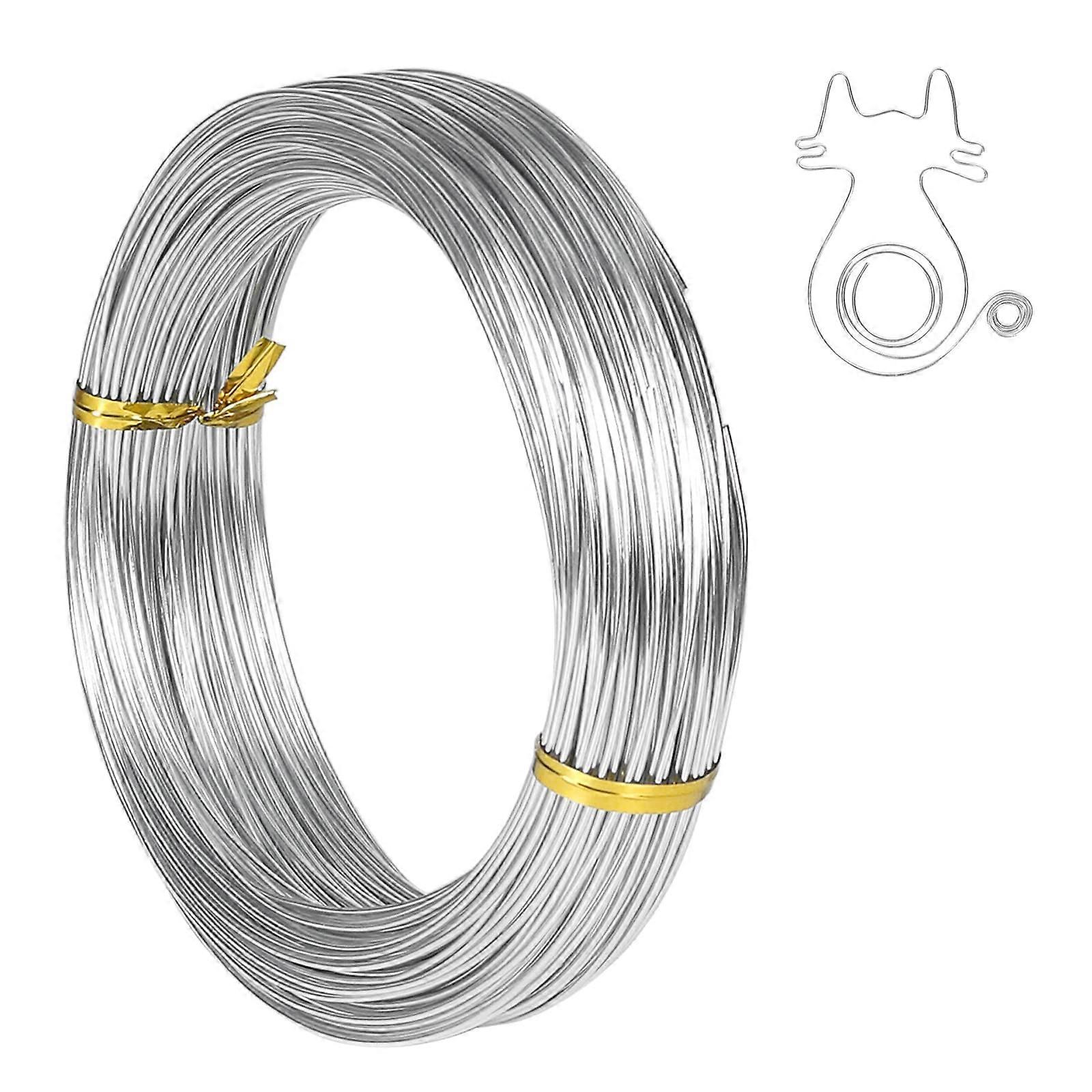 Craft Wire 1 mm Silver Aluminium Wire 51 m for DIY Jewellery Making, Sculptures, Bonsai Trees, and Binding Projects