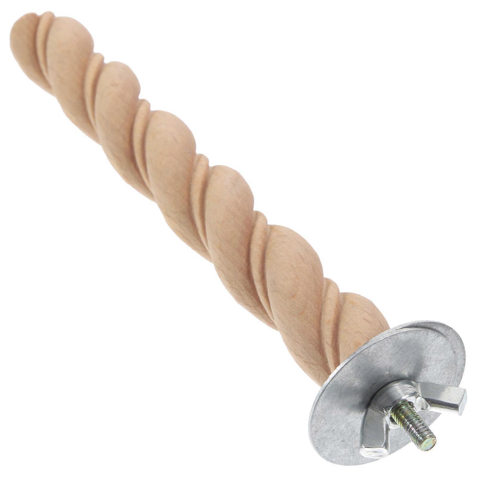 Wood Parrot Perch Parrot Perch Toy Bird Cage Accessory Round and Rotating Design Exercise Coordination 1Set