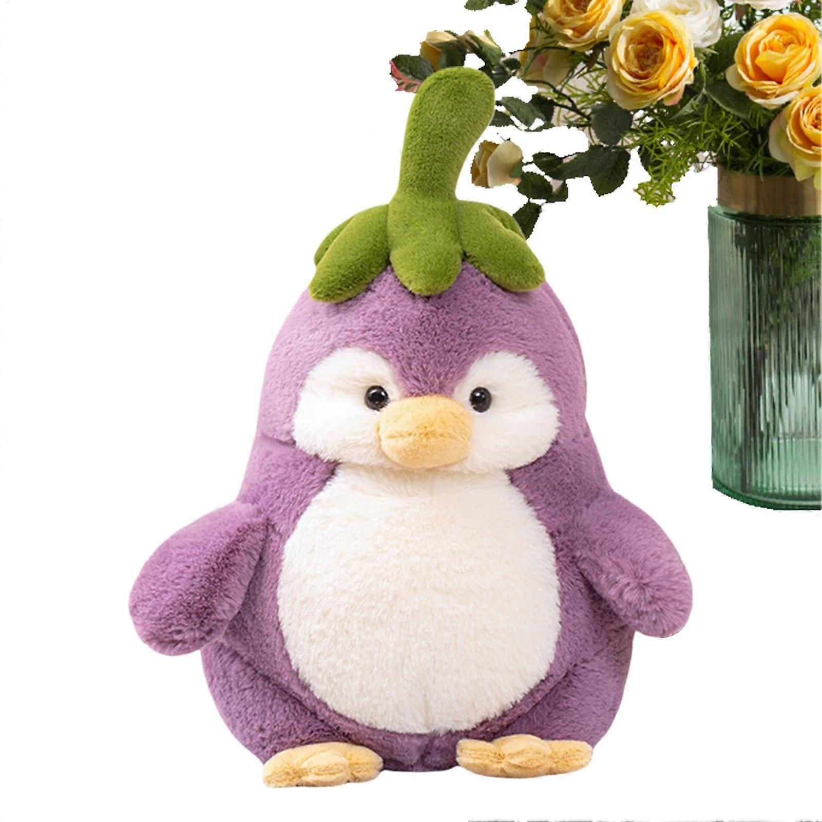 Penguin Plush, Cute Cartoon Aubergine Stuffed Toy, Soft and Penguin Plush, Cute Cartoon Aubergine Stuffed Toy, Soft and