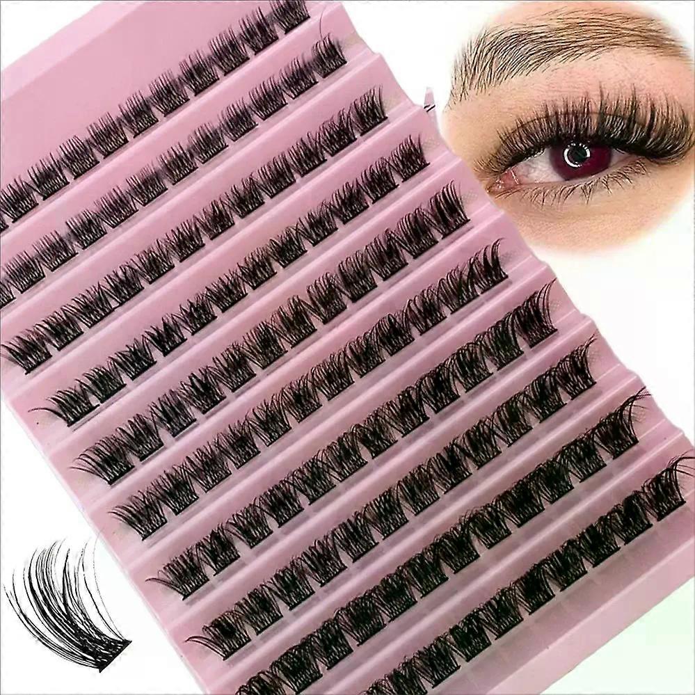 MJ Lash Clusters 120pcs Cluster Lashes 8-16mm Wispy Individual Lashes Extensions Natural Look Lashes D Curl Fluffy Cluster Lasheglue glue