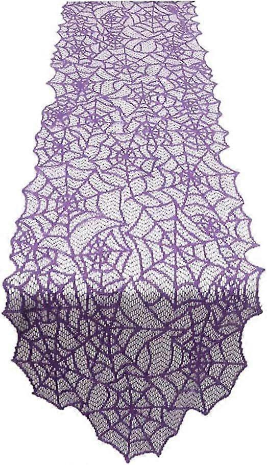Spiderweb Lace Table Runner, Festive Table Decoration (Purple)